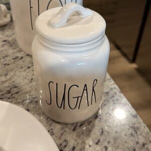 Rae Dunn White Ceramic Sugar Canister